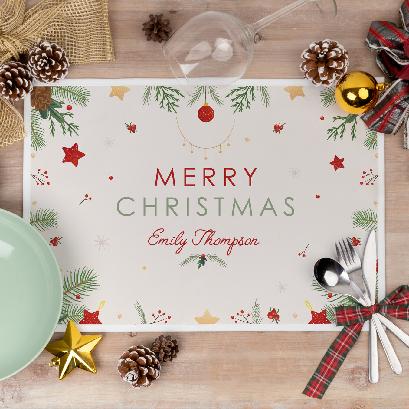 Personalised placemats made of fabric and oilcloth