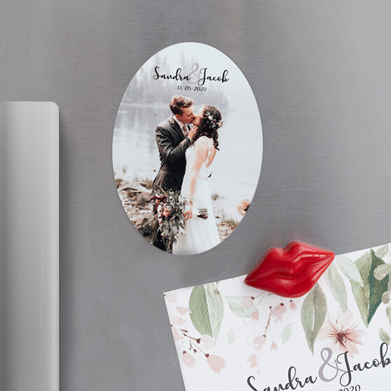 Imán personalizado con forma de óvalo Imán personalizado con forma de óvalo