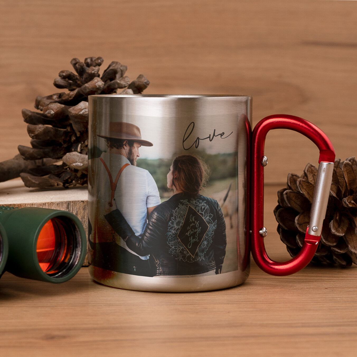 Edelstahltasse mit Karabiner selber gestalten