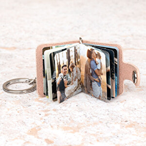 Dormstop Mini-Fotoalbum Schlüsselanhänger – Transparent, Für 16 Fotos, DIY Geschenkidee