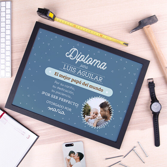 Diploma personalizado de Día del Padre para el mejor papá Diploma personalizado de Día del Padre para el mejor papá