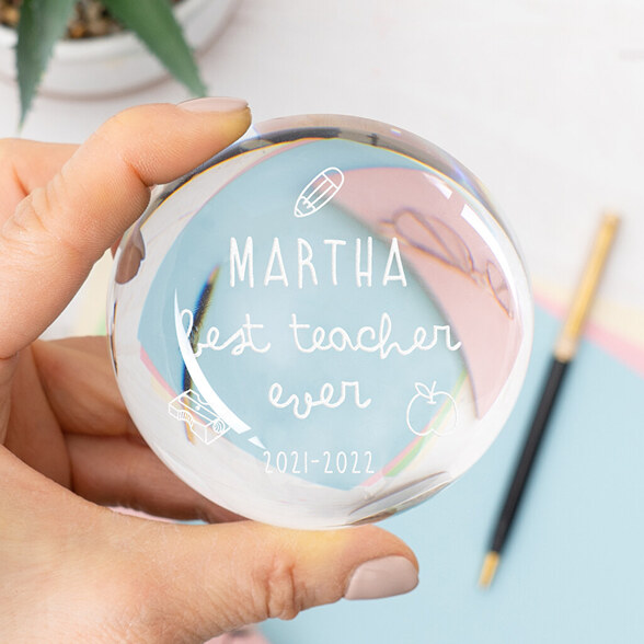 Loupe presse-papier en verre personnalisé