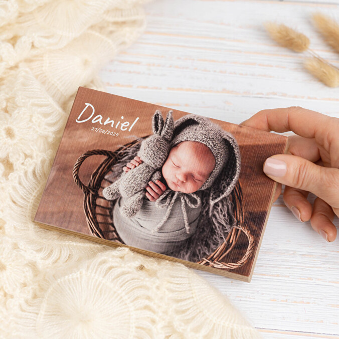 Personalised wooden photo block