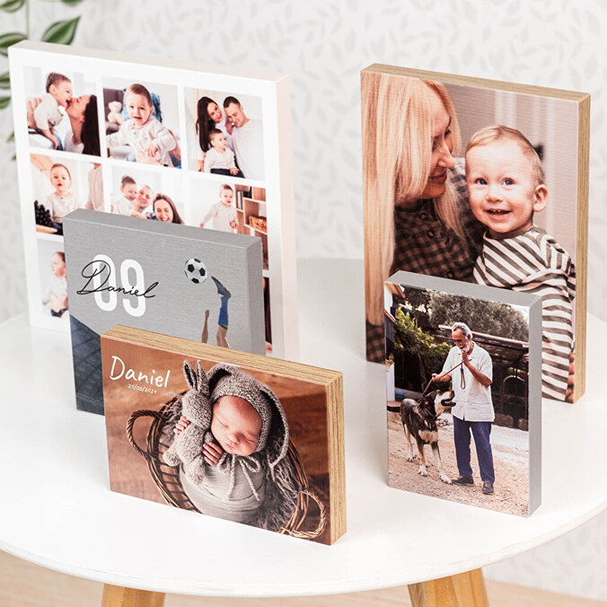 Personalised wooden photo block