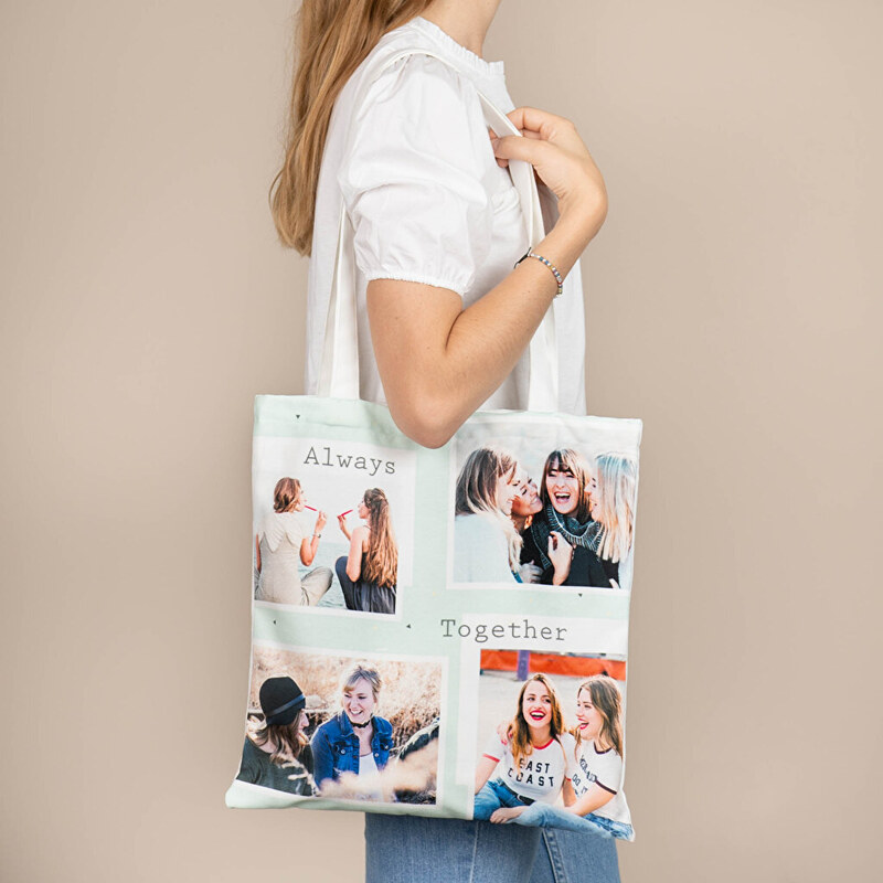 Tote bag con fotos de amigas Tote bag con fotos de amigas