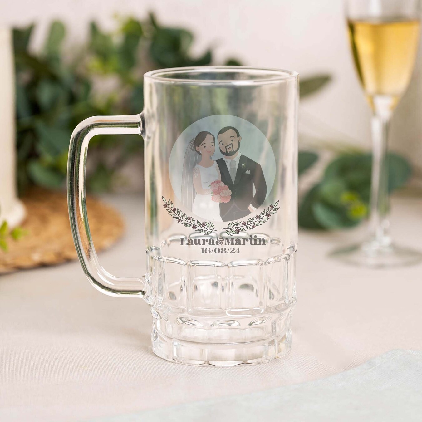 Caneca cerveja vidro transparente