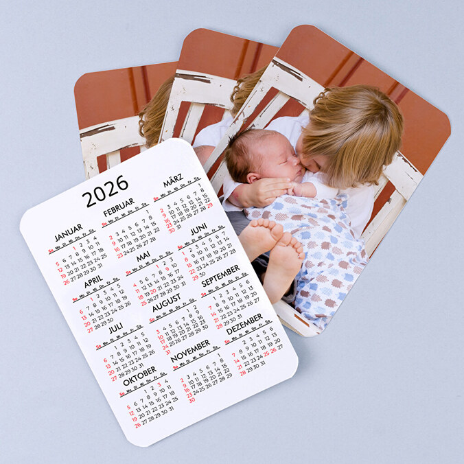 Scheckkartenkalender mit Foto