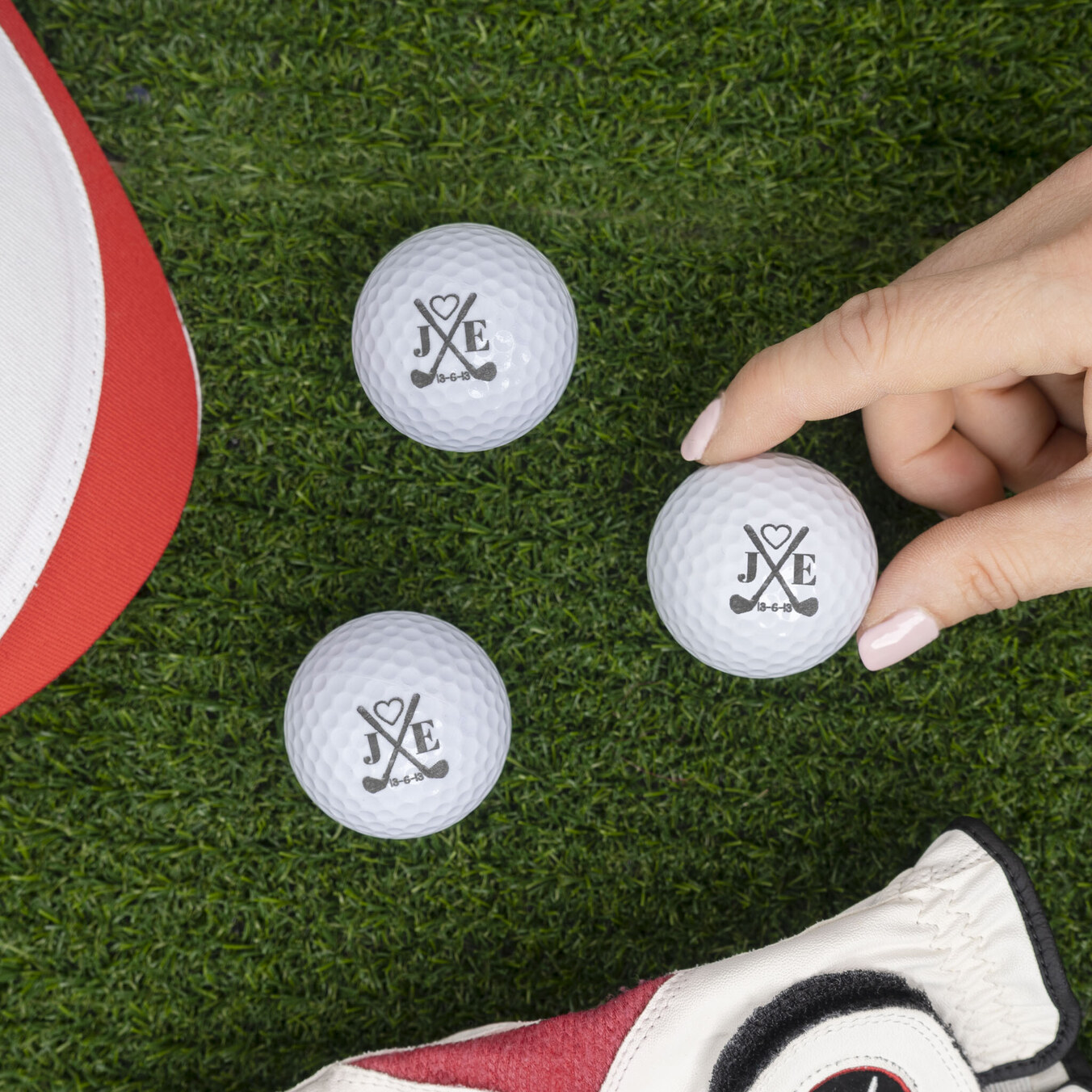 Zestaw 3 personalizowanych piłek golfowych