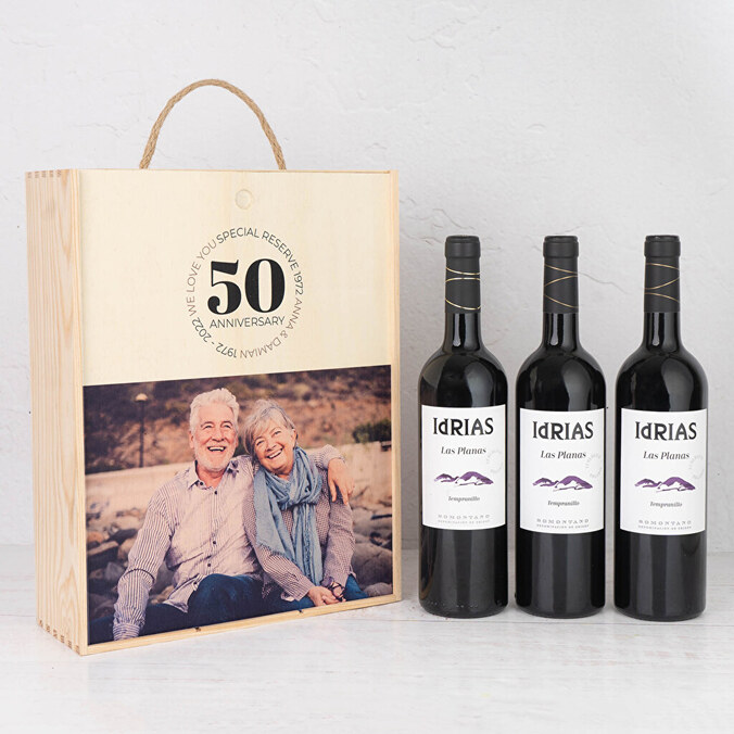Trippel personlig vinlåda + 3 flaskor