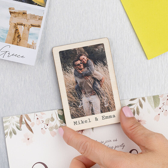 Personalised wooden photo magnets