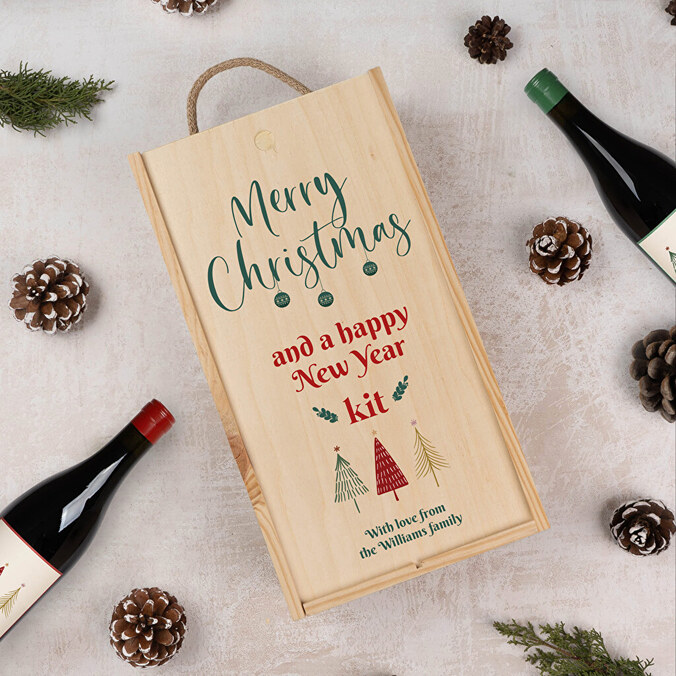 Podwójne personalizowane pudełko na wino