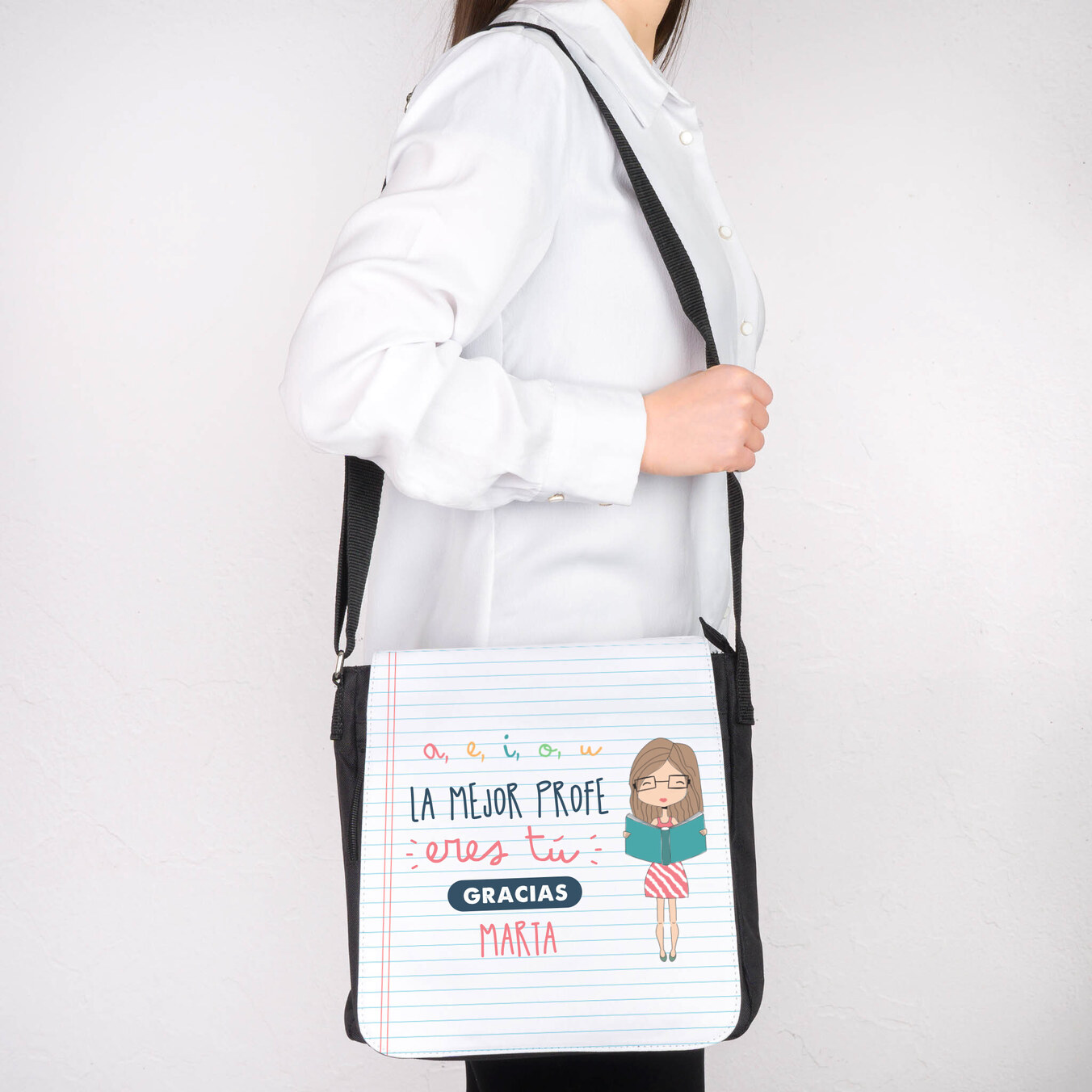 Bolso bandolera textil personalizado