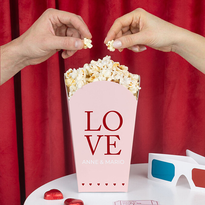 Popcorn laatikko omalla painatuksella
