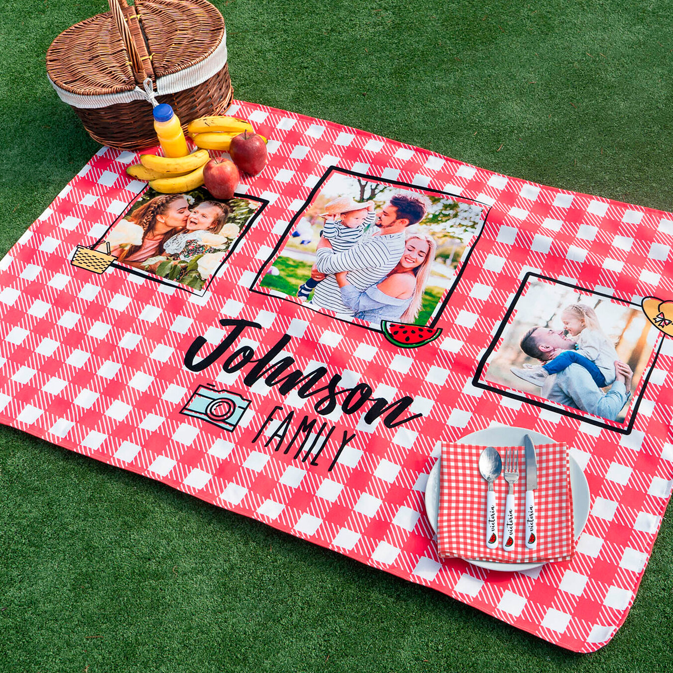 Personifierad picknickfilt