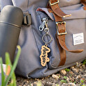 Houten sleutelhanger met gepersonaliseerde naam