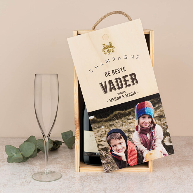 Dubbele gepersonaliseerde wijnkist Dubbele gepersonaliseerde wijnkist