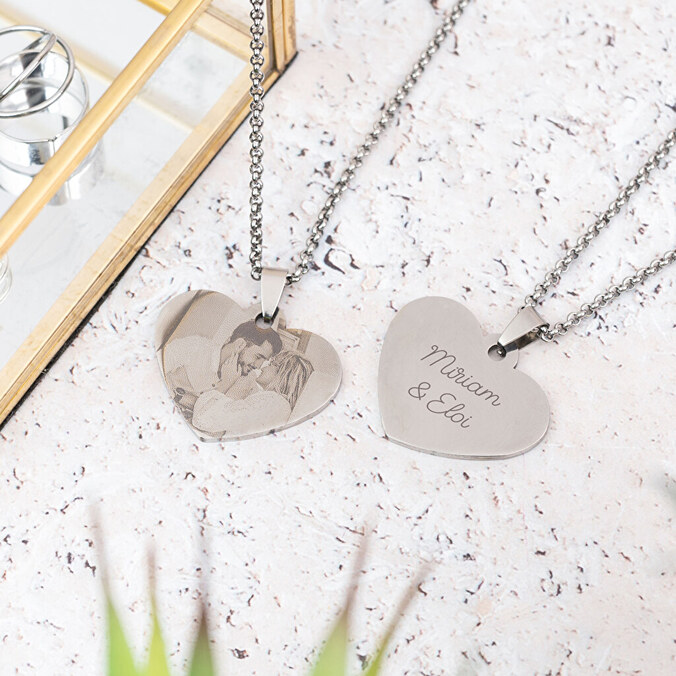 Personalised engraved heart necklace