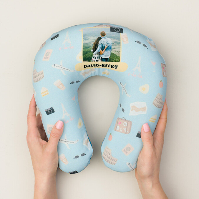Cuscino cervicale da viaggio in viscoelastico personalizzato