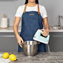 Embroidered denim apron