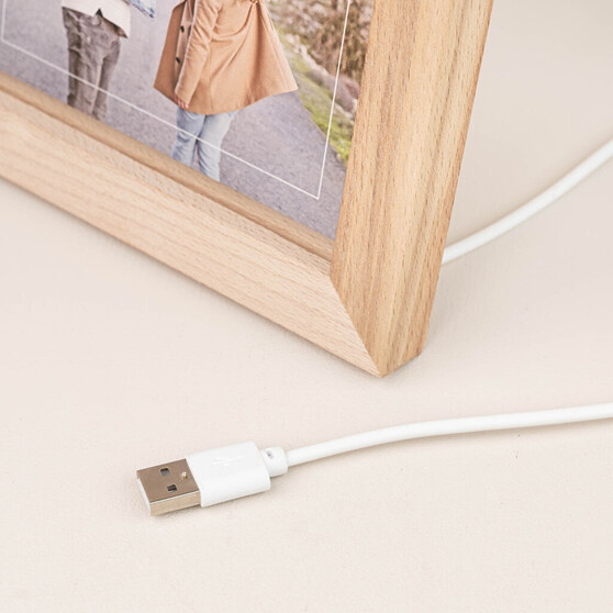 Lámpada 3D personalizada com moldura e conexão USB