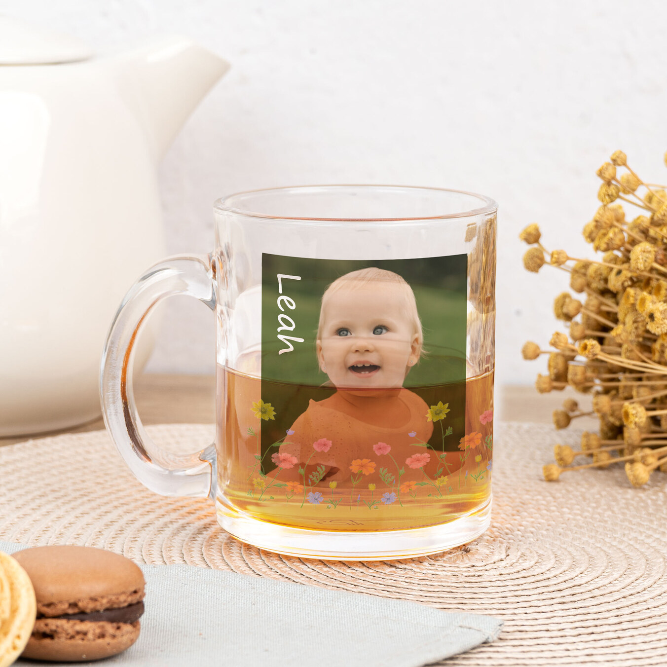 Personalised glass mug