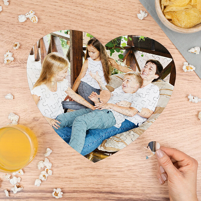 Personalizowane puzzle kartonowe serce