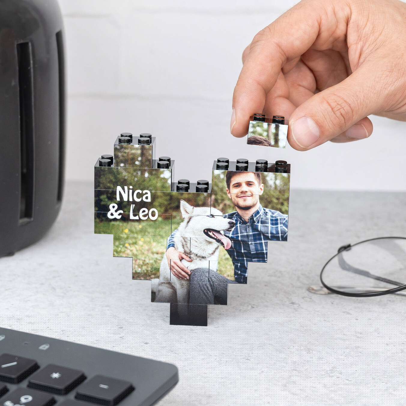 Puzzle Block hart Mini bedrukken