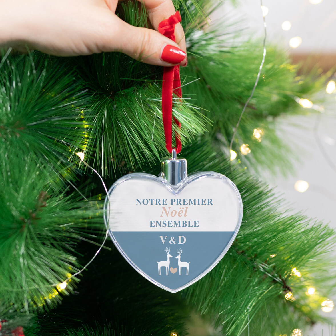 Boules de Noël coeur personnalisées | Wanapix Boules de Noël coeur personnalisées | Wanapix