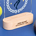 Trofeo de metacrilato personalizado con base de madera