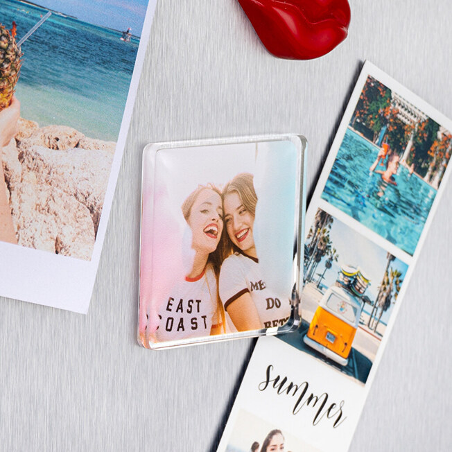 Imã metacrilato personalizado quadrado Imã metacrilato personalizado quadrado