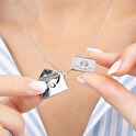 Necklace with envelope pendant and engraved letter