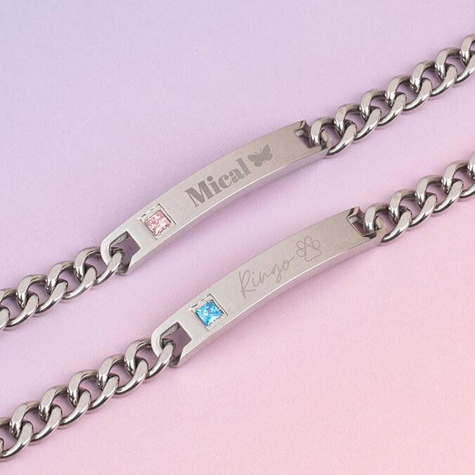 Bracciale a catena inciso per donna