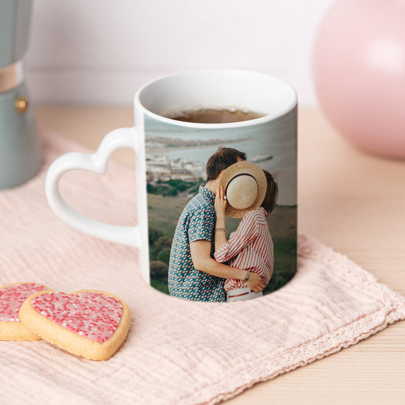 Tazza personalizzata con manico a forma di cuore