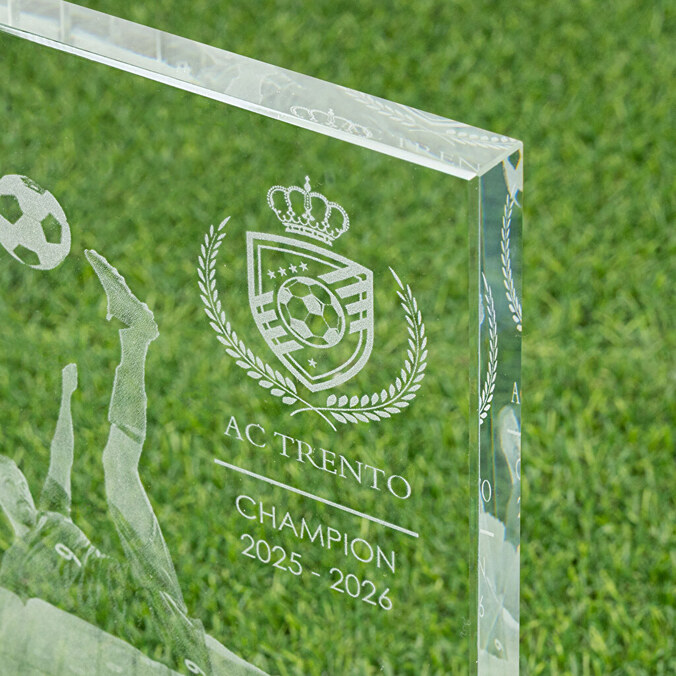 Trofeo personalizado rectangular de cristal