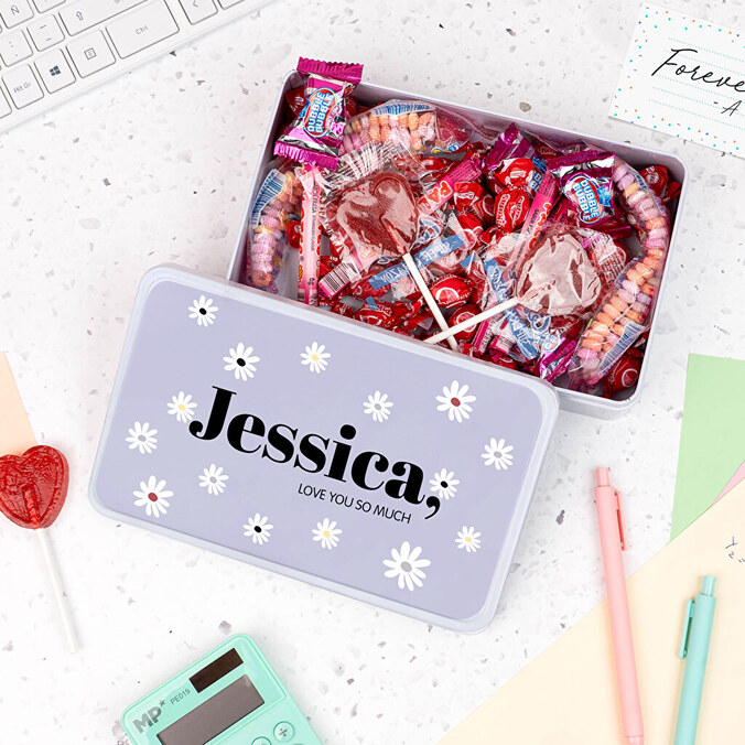 Caja de chuches y bombones personalizada rectangular