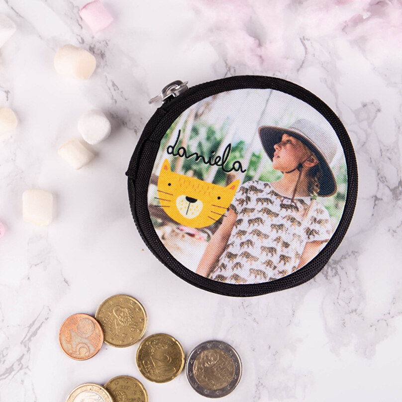 Personalised round coin purse Wanapix