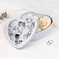 Heart shaped tin box 16x15