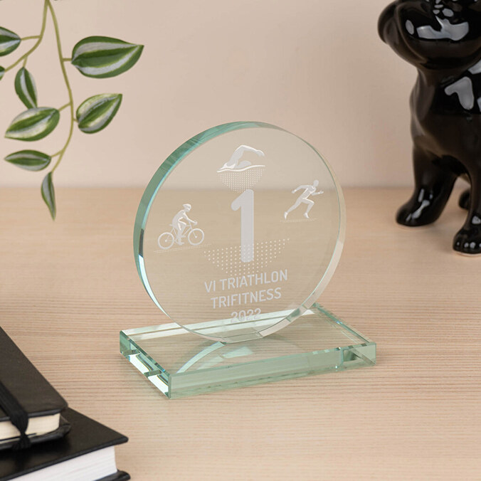 Personalised round glass plaque