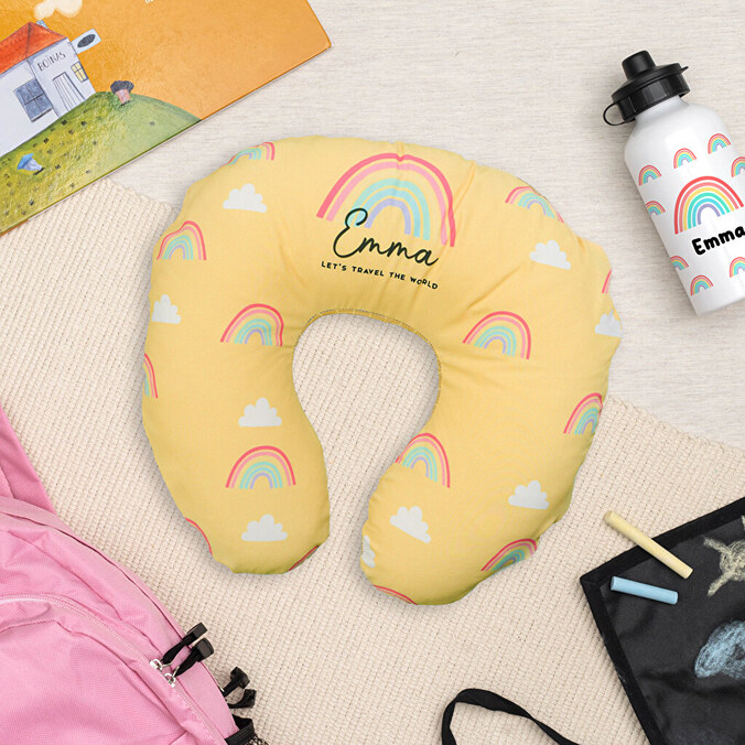 Personalised travel neck pillow