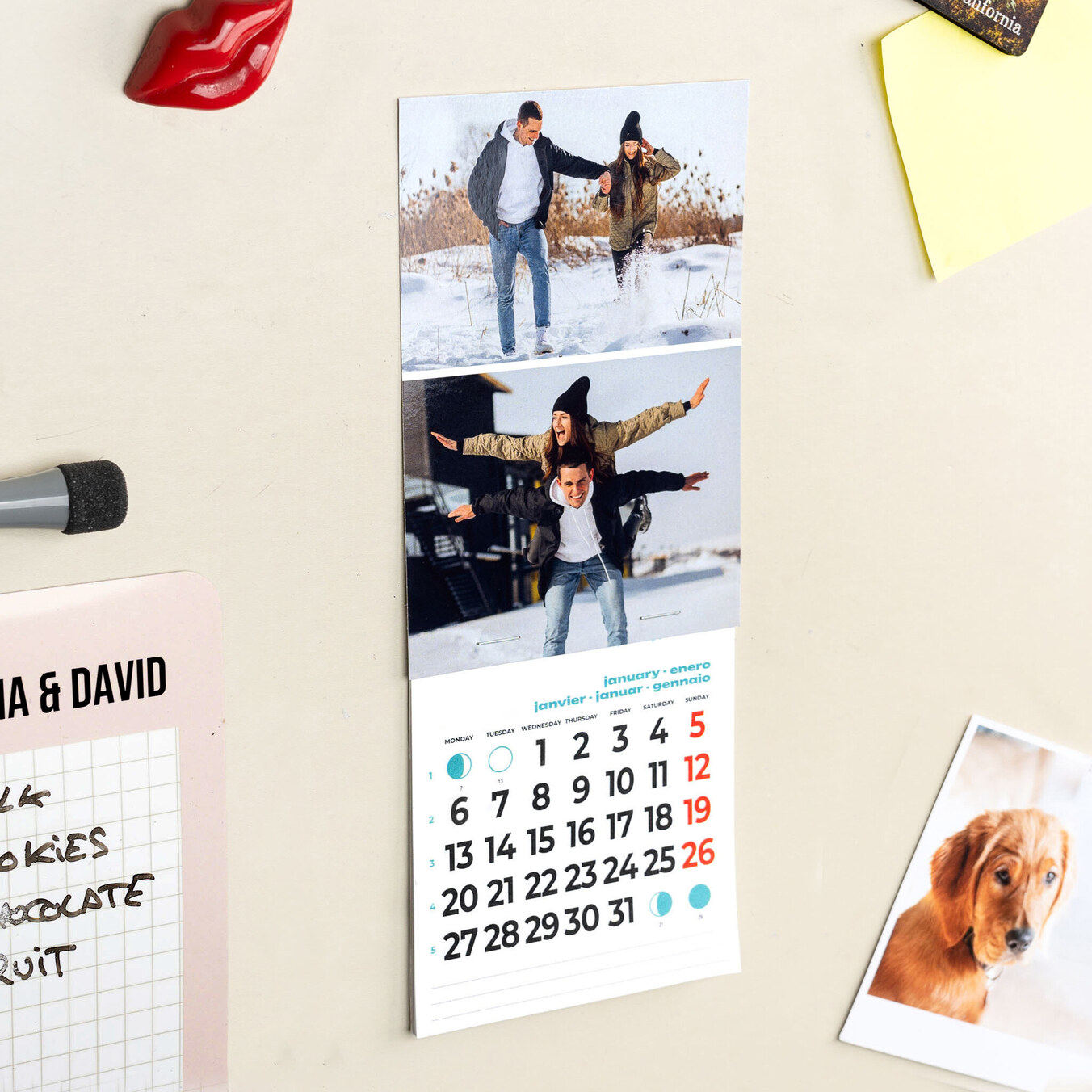 Personalisierte Kühlschrankmagnetkalender