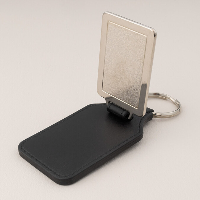 Metalen sleutelhanger bedrukken met kunstleer