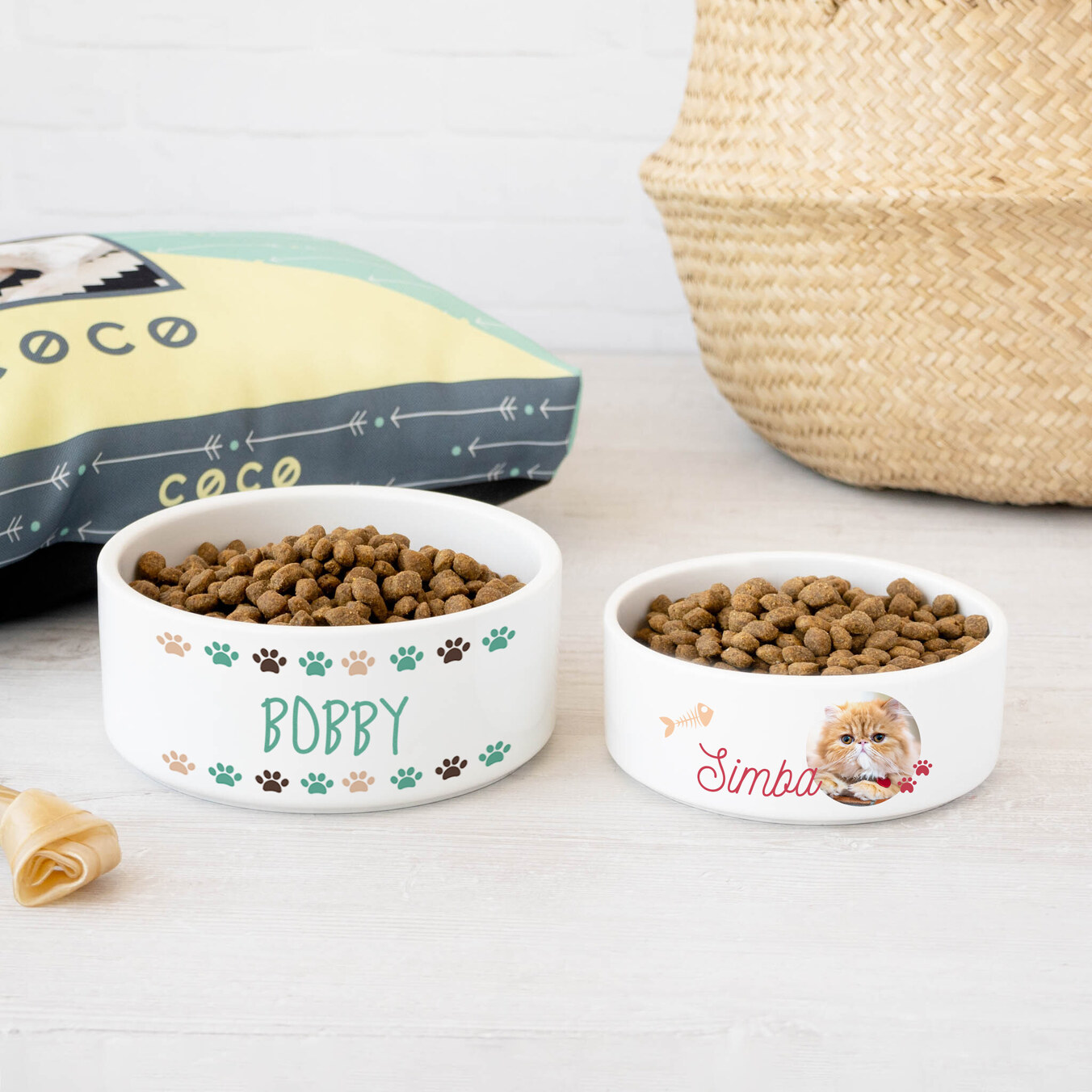 Personalised food bowls for dogs and cats