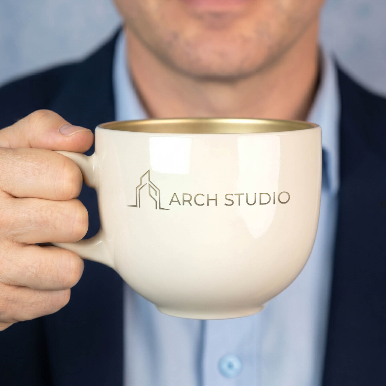 Caneca gravada Gold Latte
