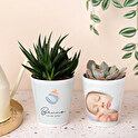 Personalised plant pots for flowers