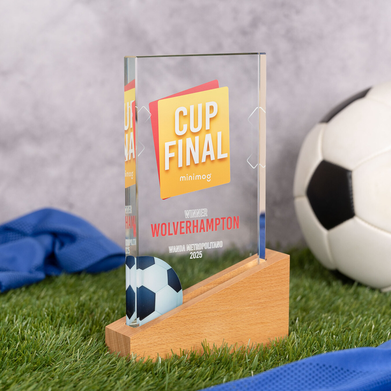 Trofeo cristal rectangular impreso Premium