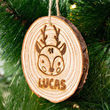 Personalised wood slice ornament
