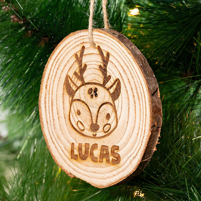 Personalised wood slice ornament Personalised wood slice ornament