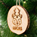Personalised wood slice ornament