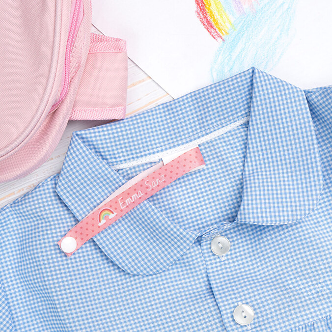 Personalised ribbon for hanging jackets and school clothes