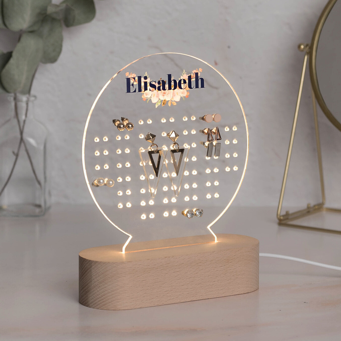 Illuminated Personalised Jewellery Stand